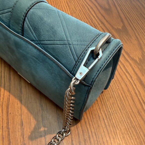 Rebecca Minkoff Love Quilted Suede Crossbody Bag Light Blue NWT - Picture 5 of 16